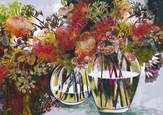 A still life of Australian Native flowers by De Gillett Cox