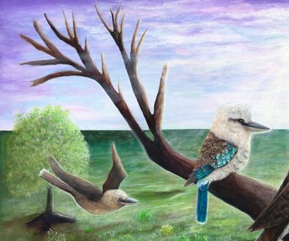 Close up image of Kookaburras, original painting.